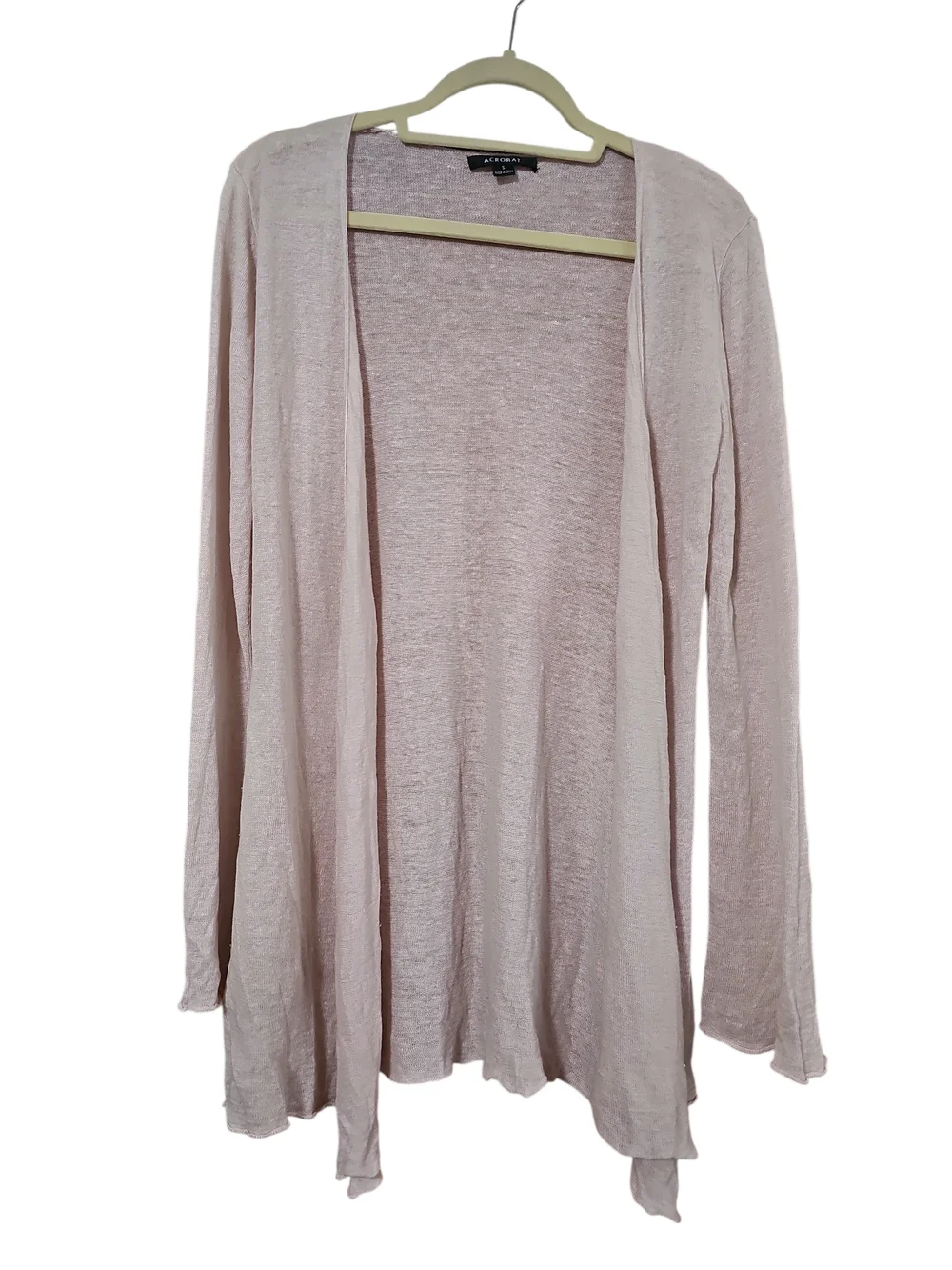 Acrobat Pale Blush Open-Front Drape Cardigan - Picture 2 of 5